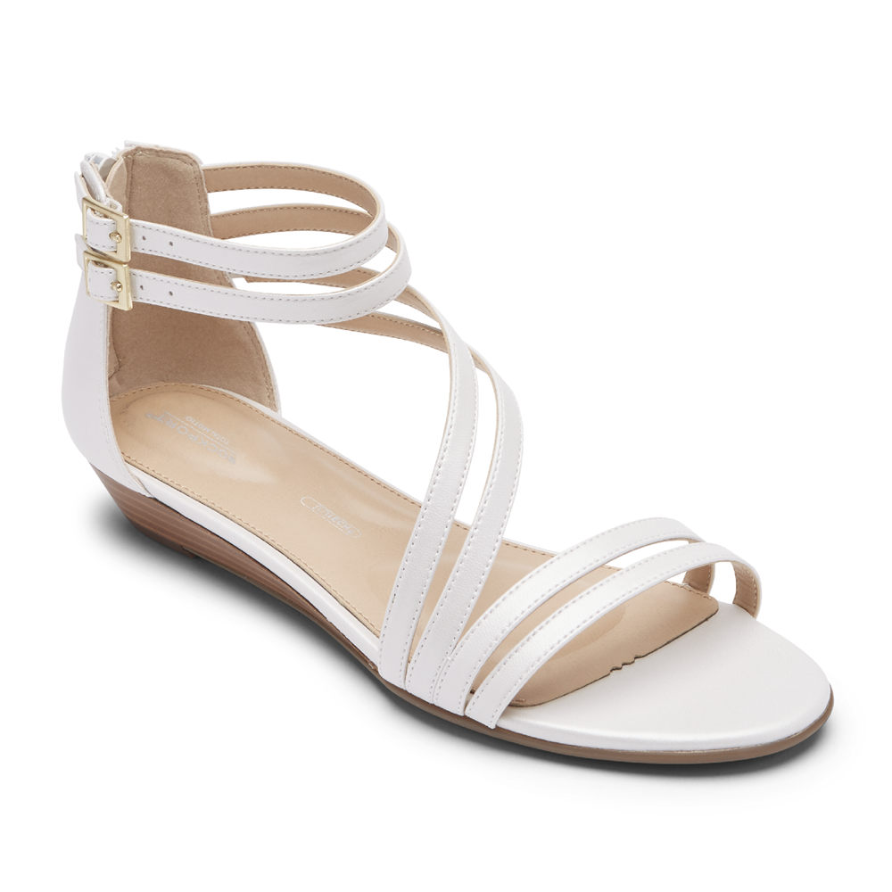 Rockport Singapore Womens Sandals - Total Motion Zandra Asymmetrical White - KJ8396142